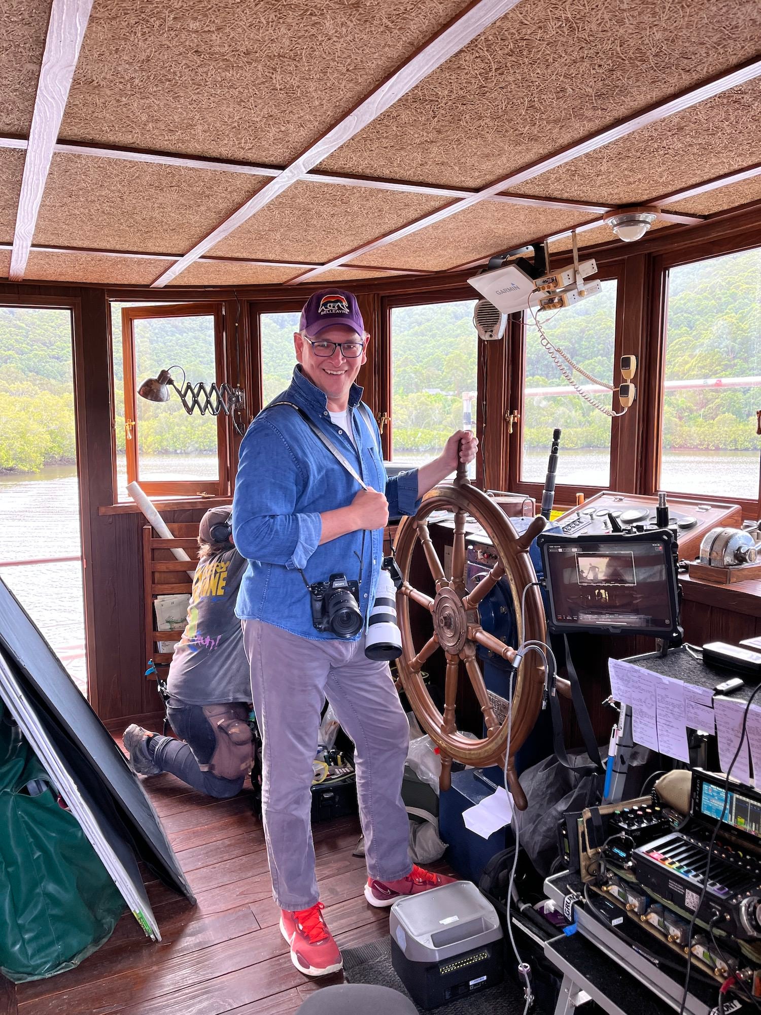 Unit stills photographer Bradley Patrick on the set of 