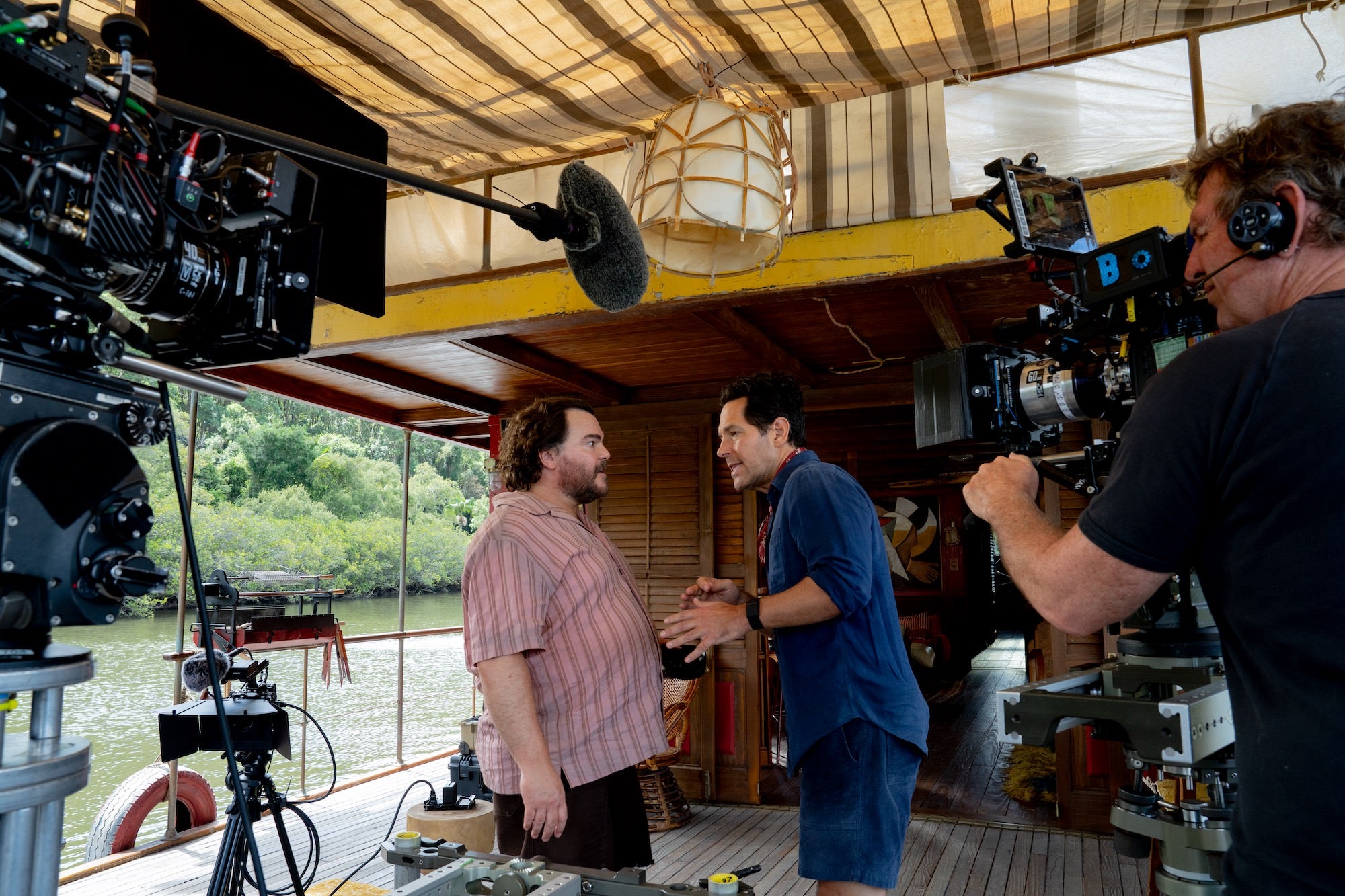 Photo of Jack Black and Paul Rudd from the film Anaconda. Photo of Jack Black and Paul Rudd from the film Anaconda.
