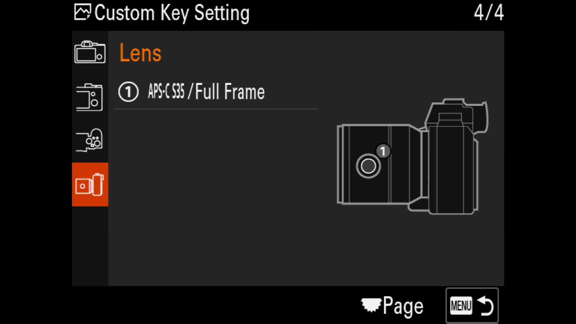 Alpha 1 Custom Key Setting Lens
