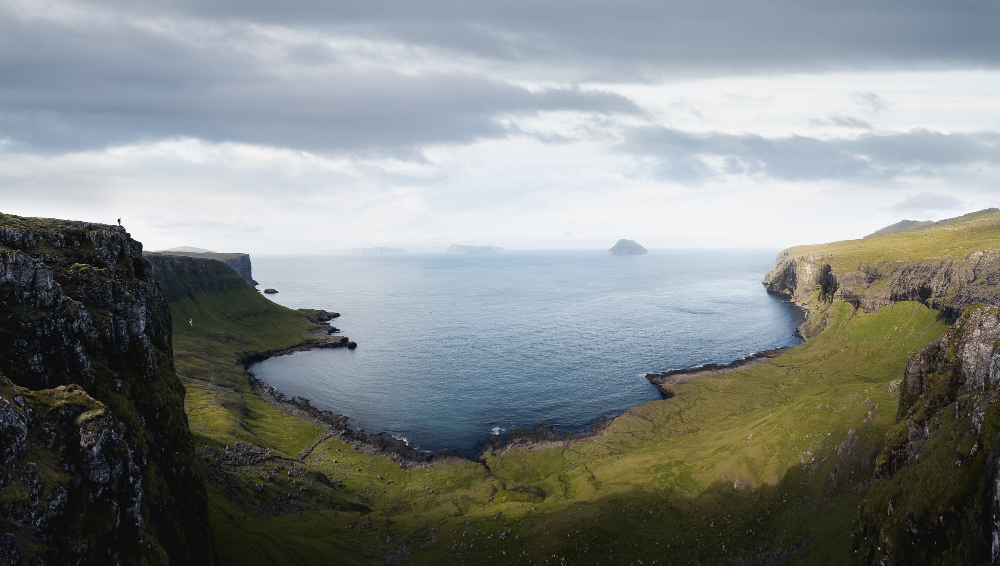 “Faroe Islands scale, stitching together 9 images for a wider view of this incredible landscape. Photo by Daryl Scott Walker. Sony Alpha 7 IV. Sony 16-35mm f/2.8 G Master. 1/1000-sec, f/2.8, ISO 100