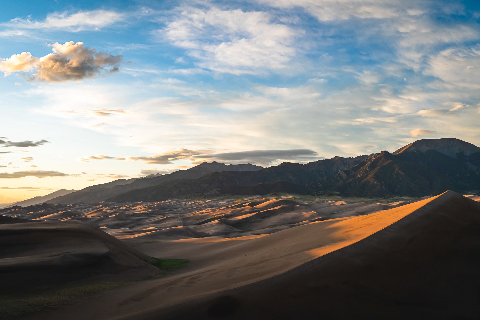 A sunset in Great Sand Dunes National Park in southern Colorado. Photo by Dylan McMains. Sony Alpha 7R II. Sony 16-35mm f/2.8 G Master. 1/500-sec., f/4, ISO 250