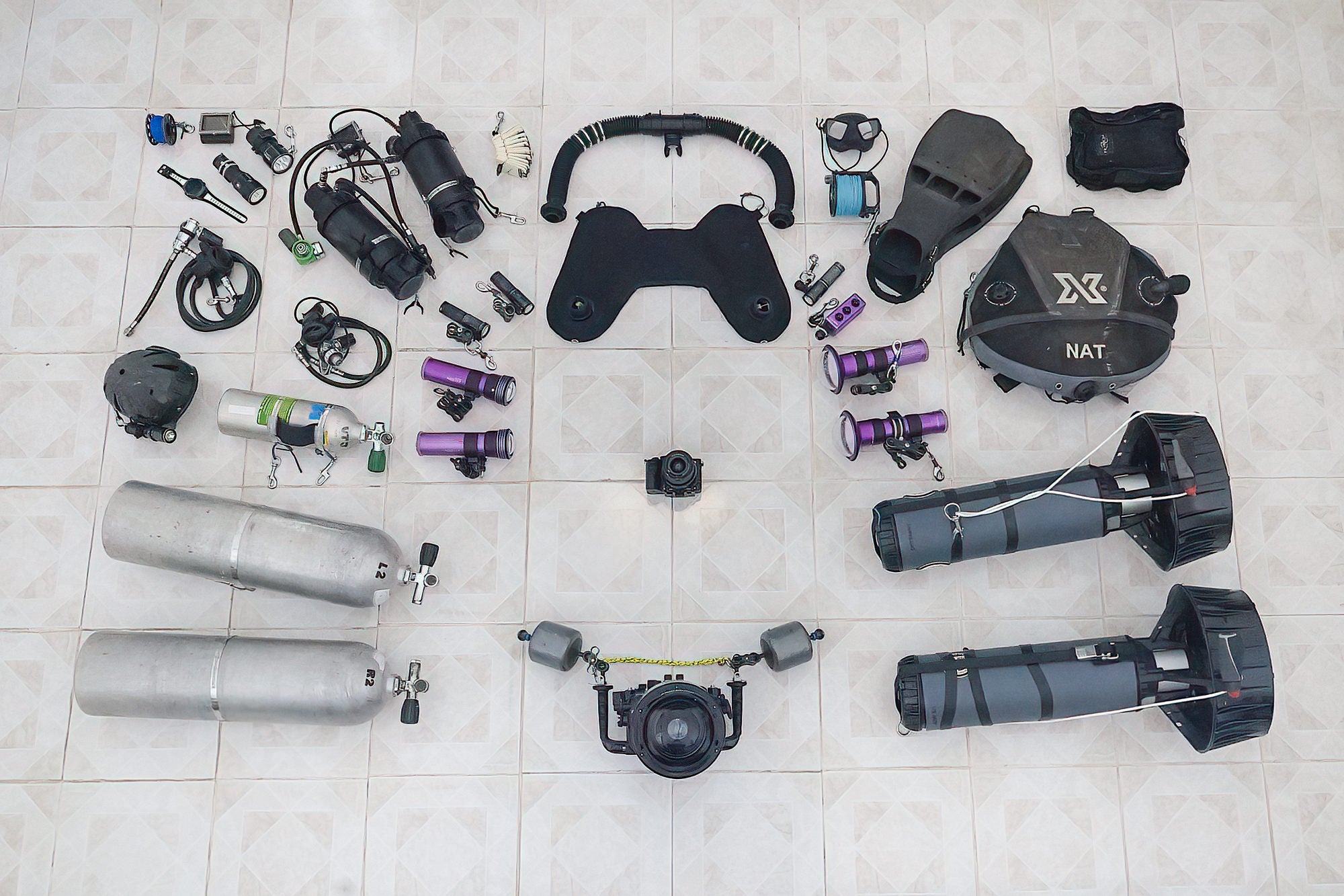 Natalie Gibb's gear for underwater cave imagery