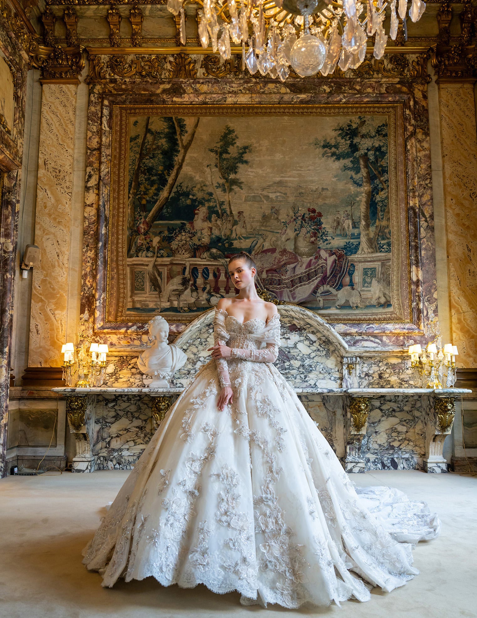 Backstage at the Tony Ward couture fashion show, Paris. Photo by Nino Rakichevich. Sony Alpha 7R V. Sony 24-70mm f/2.8 G Master II. 1/160-sec., f/2.8, ISO 800