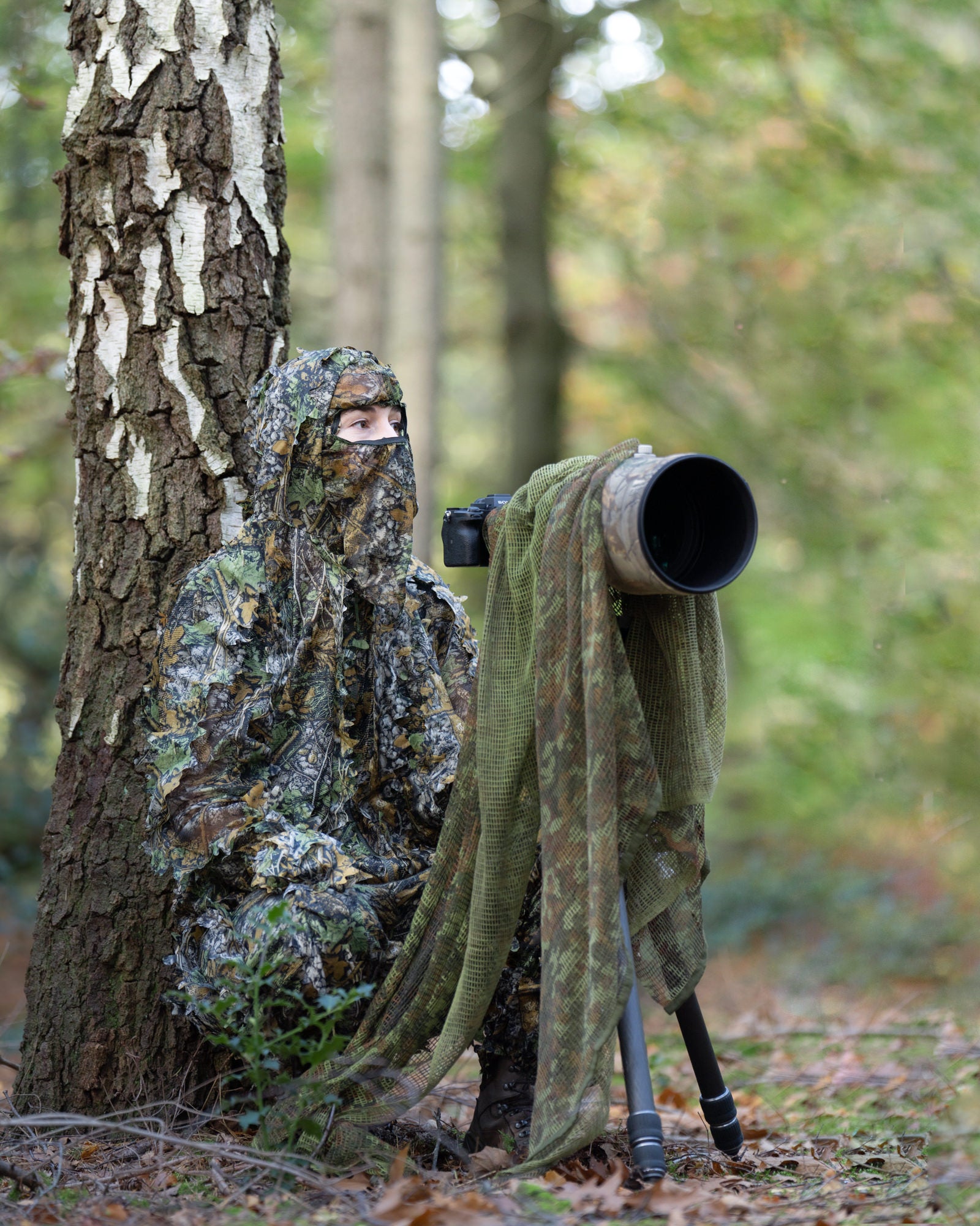 Pleun Bonekamp in his gillie suit