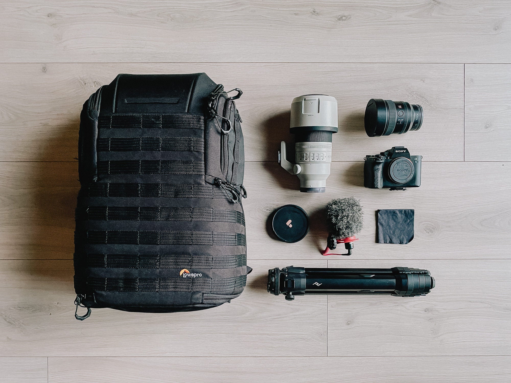 Titouan Le Roux's kit for photo and video while thru-hiking