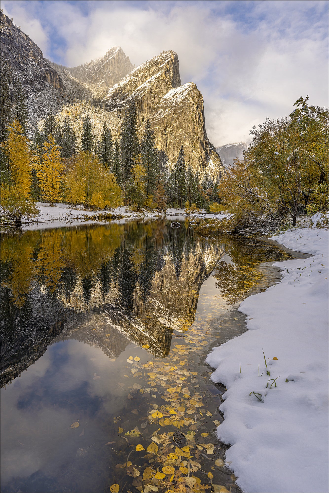 Yosemite Three Brothers - Photo by Gary Hart Snowfall in Yosemite with Sony 12-24mm f2.8 G Master Lens and A7R IV - Alpha Universe