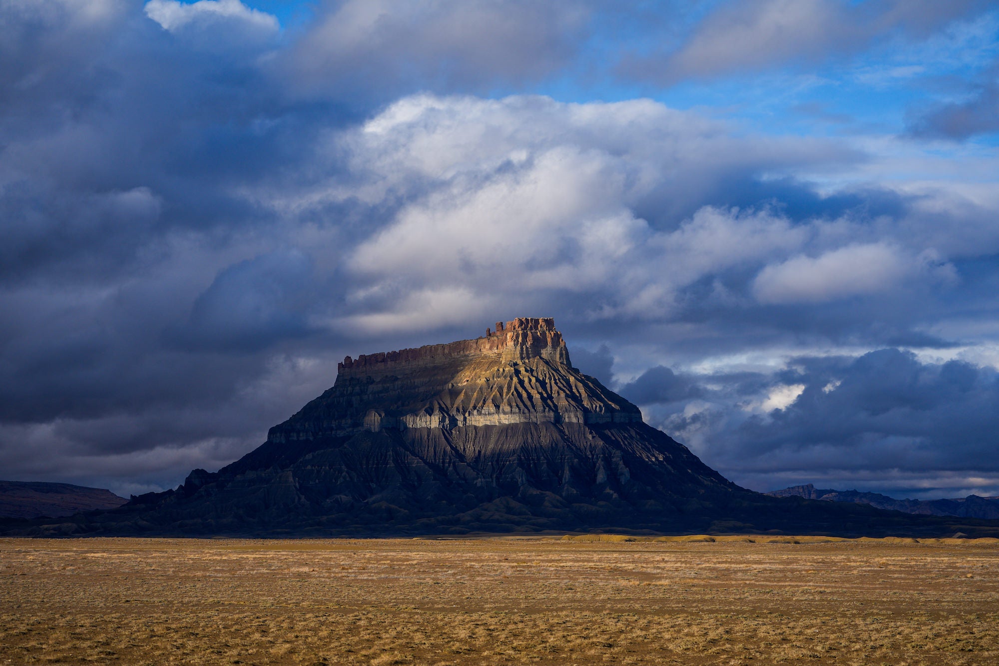 Cloudy landscape of Goblin Valley