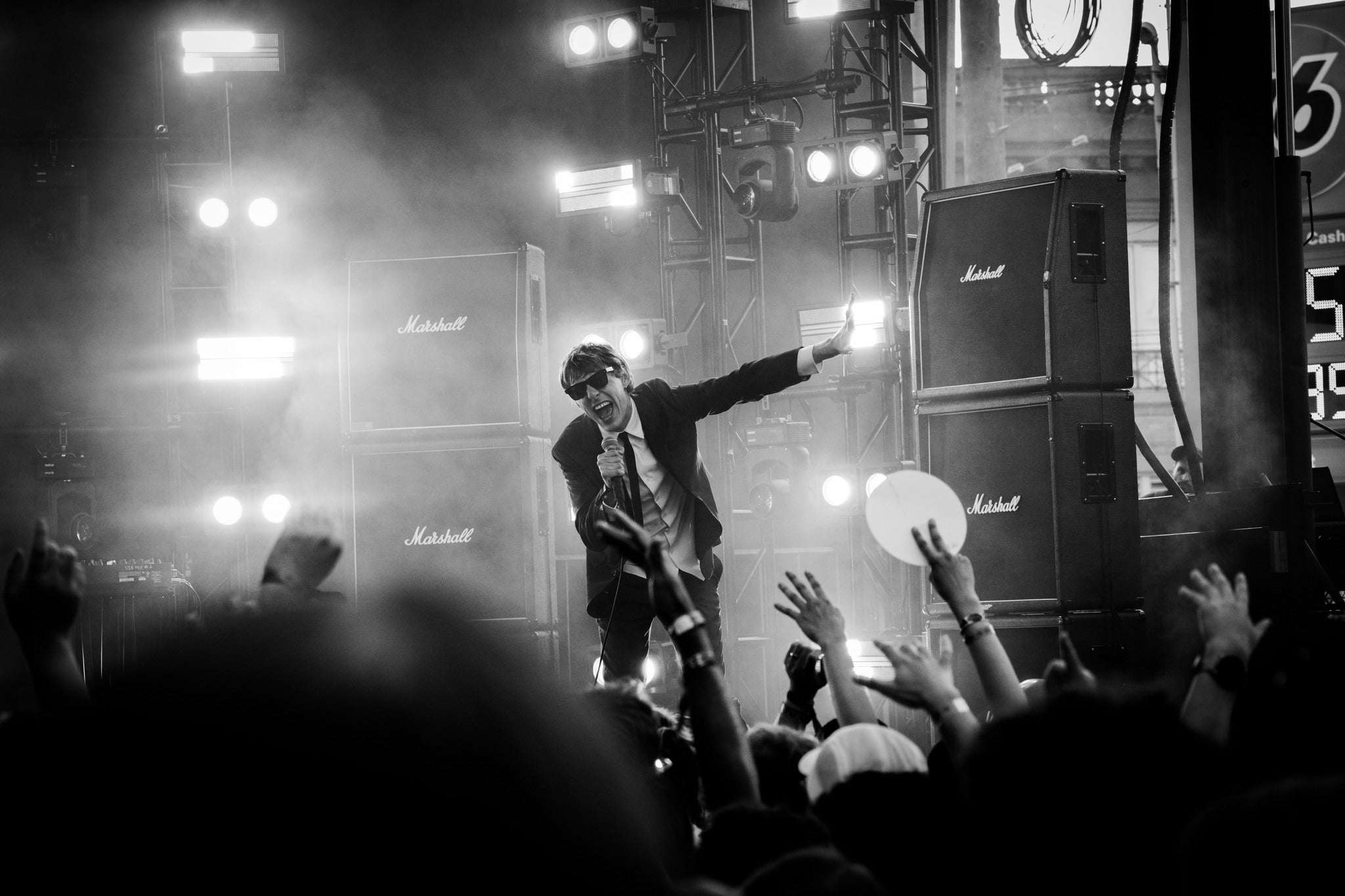 Singer singing on stage