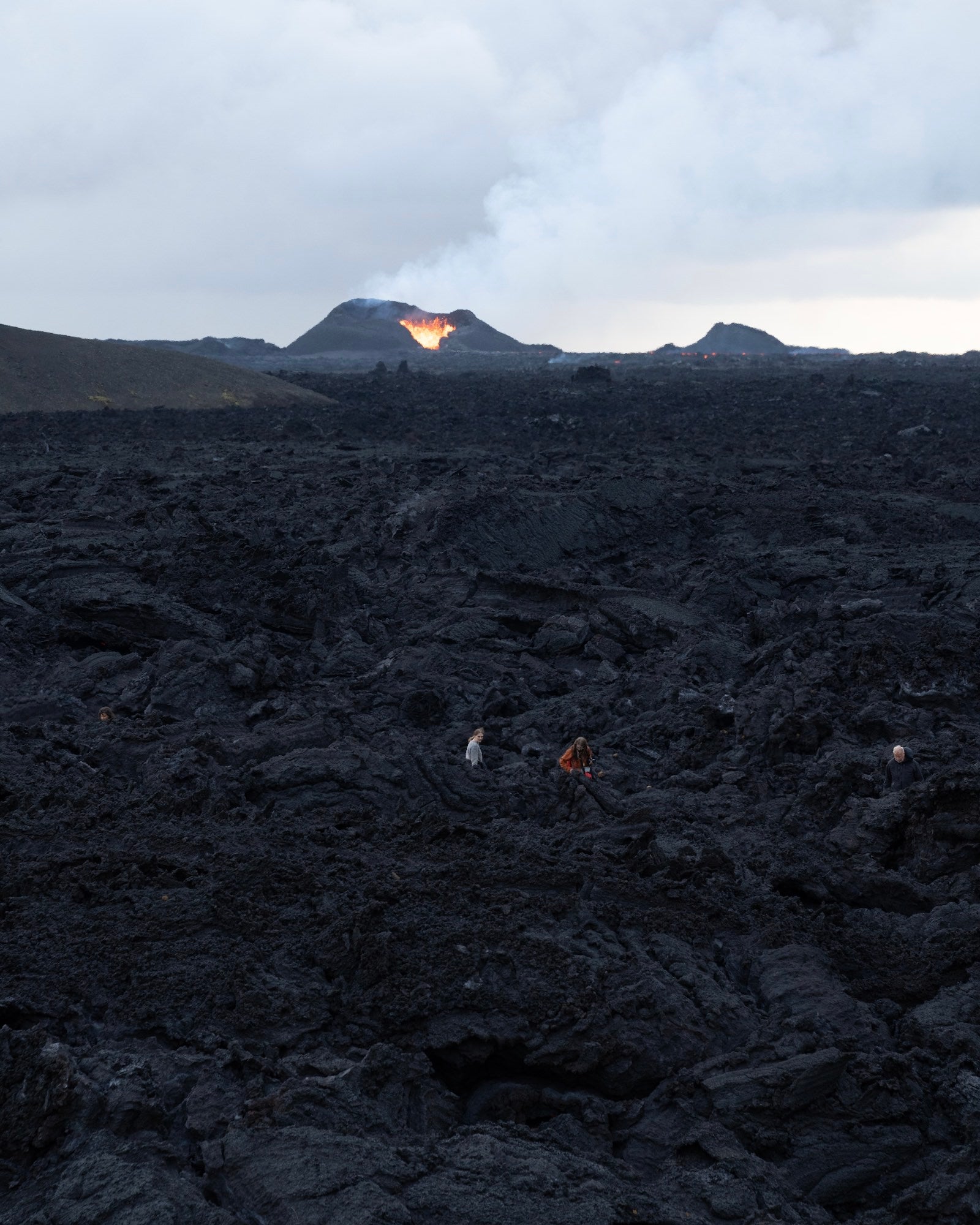 Lava rock from the July 2025 volcanic eruption in Iceland's Reykjanes peninsula.