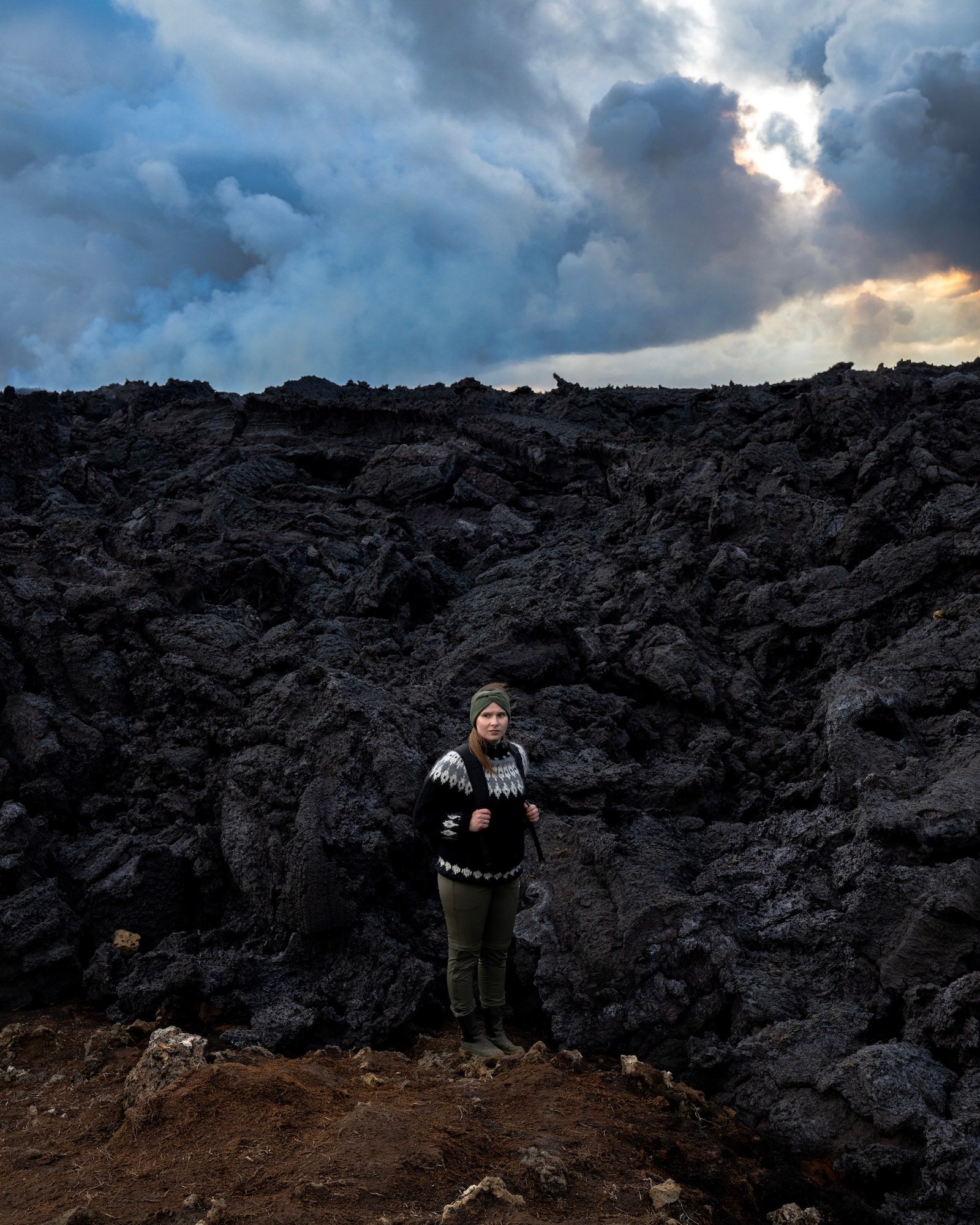 Lava rock from the July 2025 volcanic eruption in Iceland's Reykjanes peninsula.