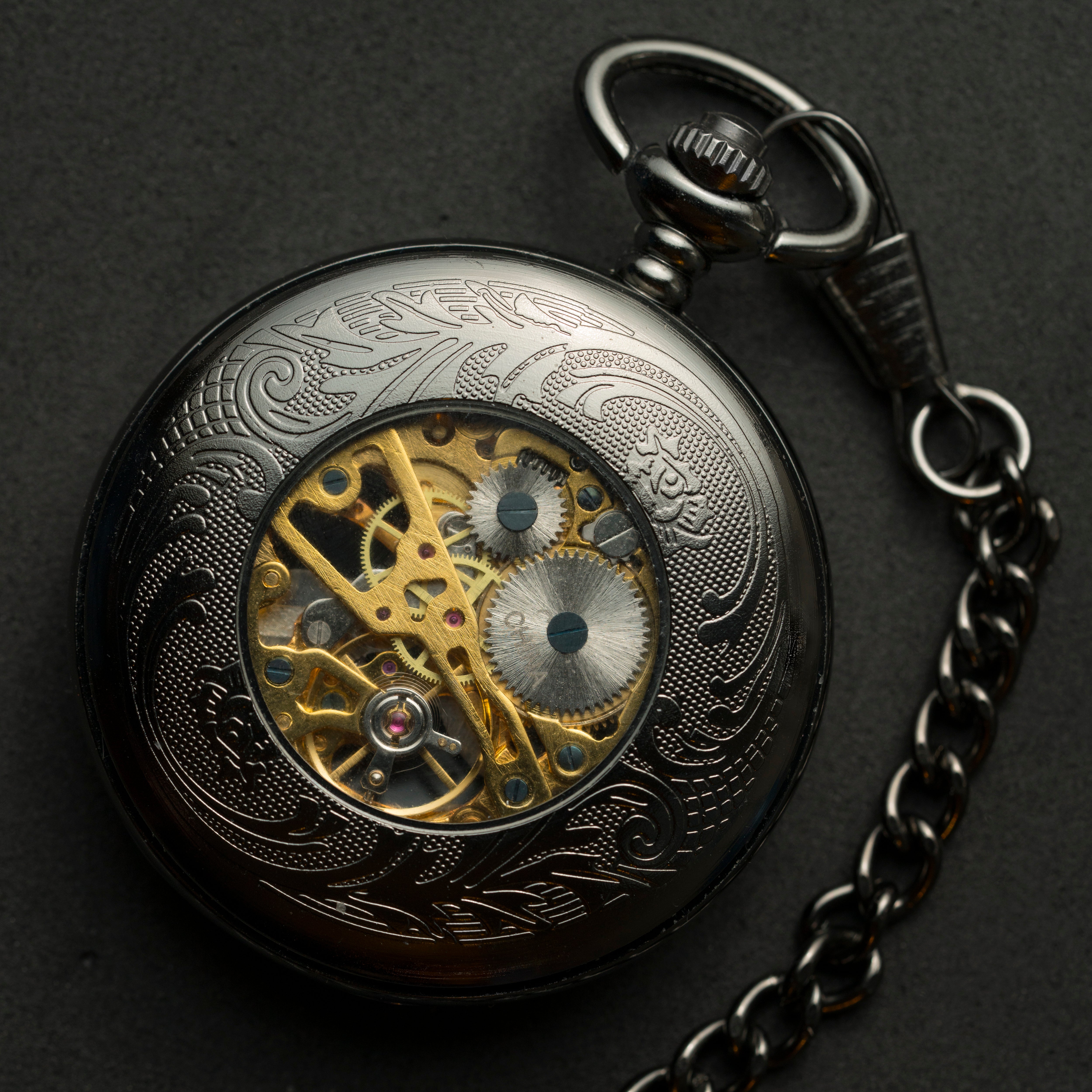 Pocket watch on black background, Sony A7R II, Sony 90mm Macro lens