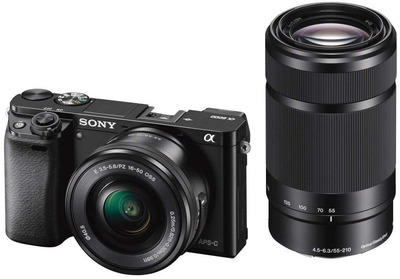 Sony α6000 + 16-50mm & 55-210mm Lenses - Black
