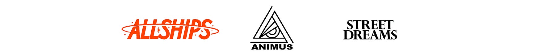 logos for Allships, Animus, and Street Dreams